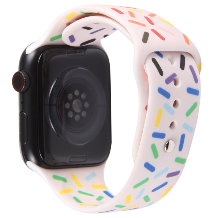 Rainbow Raindrops Silicone Watch Band For Apple Watch SE 2022 40mm(Pink) - Watch Bands by PMC Jewellery | Online Shopping South Africa | PMC Jewellery