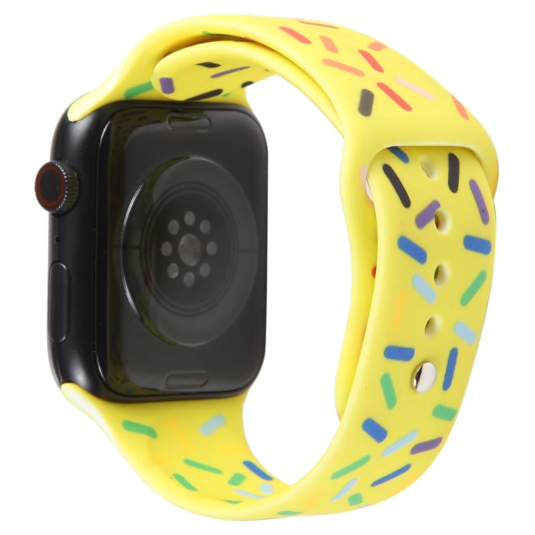 Rainbow Raindrops Silicone Watch Band For Apple Watch SE 2022 44mm(Yellow) - Watch Bands by PMC Jewellery | Online Shopping South Africa | PMC Jewellery