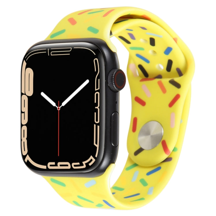 Rainbow Raindrops Silicone Watch Band For Apple Watch SE 40mm(Yellow) - Watch Bands by PMC TechLife | Online Shopping South Africa | PMC TechLife