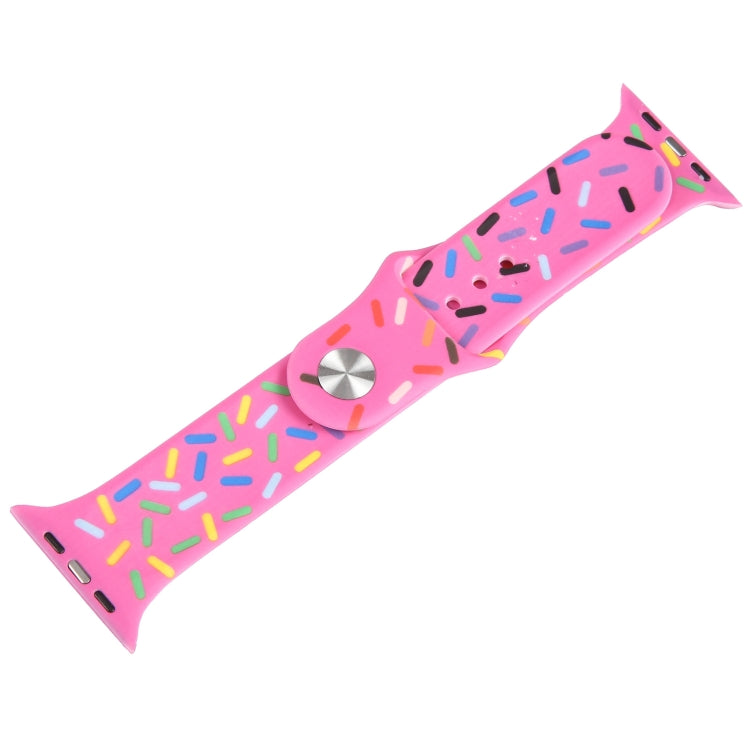 Rainbow Raindrops Silicone Watch Band For Apple Watch 6 44mm(Rose Red) - Watch Bands by PMC TechLife | Online Shopping South Africa | PMC TechLife