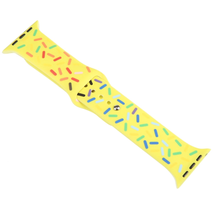 Rainbow Raindrops Silicone Watch Band For Apple Watch 5 44mm(Yellow) - Watch Bands by PMC TechLife | Online Shopping South Africa | PMC TechLife
