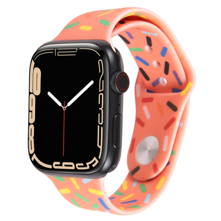 Rainbow Raindrops Silicone Watch Band For Apple Watch 4 44mm(Orange) - Watch Bands by PMC TechLife | Online Shopping South Africa | PMC TechLife