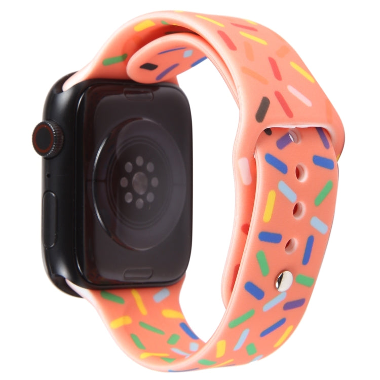 Rainbow Raindrops Silicone Watch Band For Apple Watch 4 44mm(Orange) - Watch Bands by PMC TechLife | Online Shopping South Africa | PMC TechLife