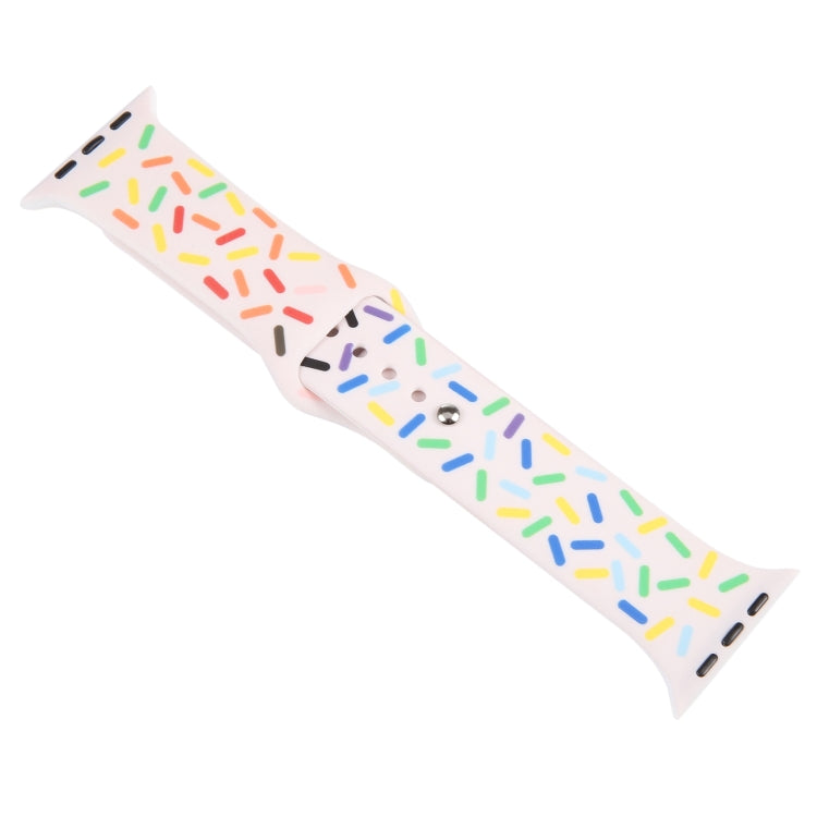 Rainbow Raindrops Silicone Watch Band For Apple Watch 3 38mm(Pink) - Watch Bands by PMC TechLife | Online Shopping South Africa | PMC TechLife