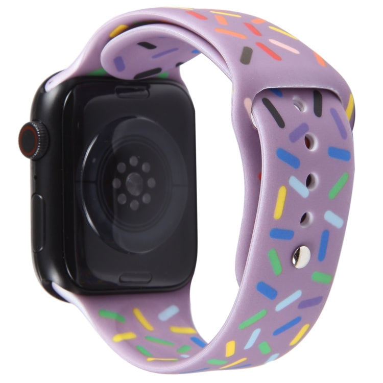 Rainbow Raindrops Silicone Watch Band For Apple Watch 3 38mm(Light Purple) - Watch Bands by PMC TechLife | Online Shopping South Africa | PMC TechLife