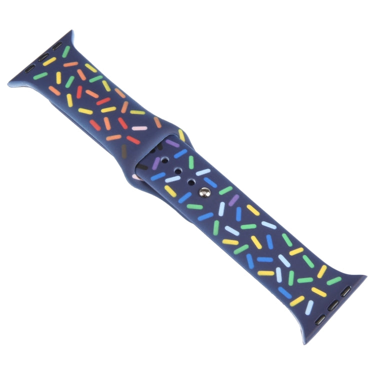 Rainbow Raindrops Silicone Watch Band For Apple Watch 2 38mm(Midnight) - Watch Bands by PMC TechLife | Online Shopping South Africa | PMC TechLife