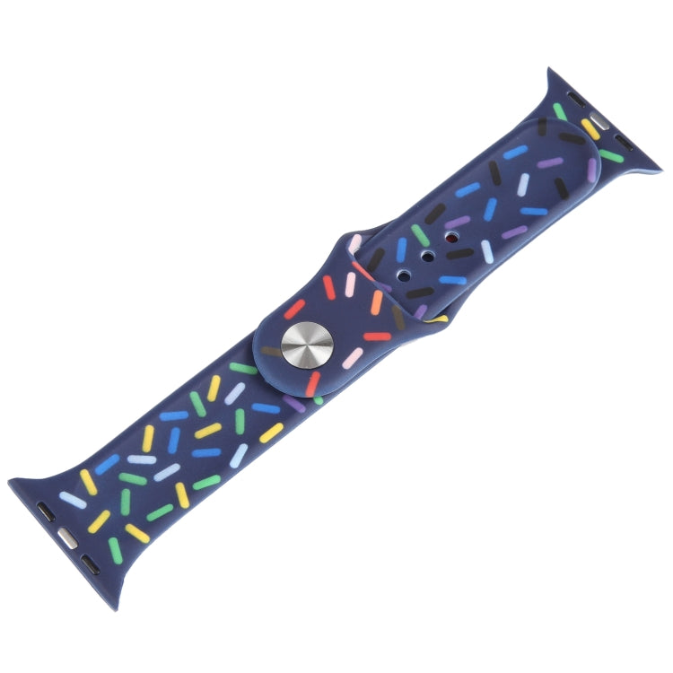 Rainbow Raindrops Silicone Watch Band For Apple Watch 2 38mm(Midnight) - Watch Bands by PMC TechLife | Online Shopping South Africa | PMC TechLife