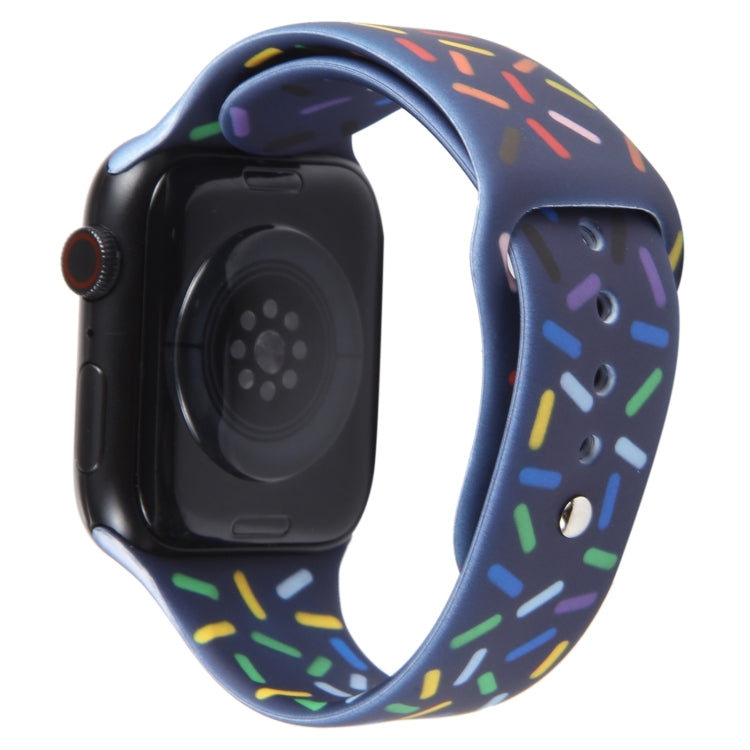 Rainbow Raindrops Silicone Watch Band For Apple Watch 2 38mm(Midnight) - Watch Bands by PMC TechLife | Online Shopping South Africa | PMC TechLife