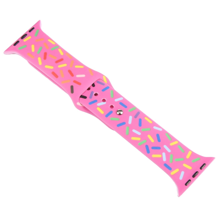 Rainbow Raindrops Silicone Watch Band For Apple Watch 2 38mm(Rose Red) - Watch Bands by PMC TechLife | Online Shopping South Africa | PMC TechLife