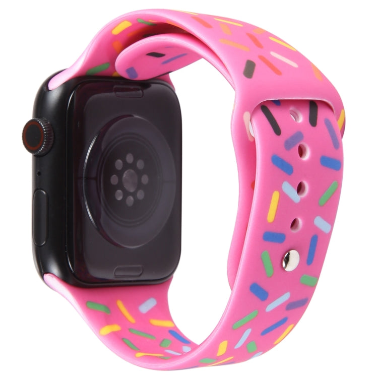 Rainbow Raindrops Silicone Watch Band For Apple Watch 2 38mm(Rose Red) - Watch Bands by PMC TechLife | Online Shopping South Africa | PMC TechLife