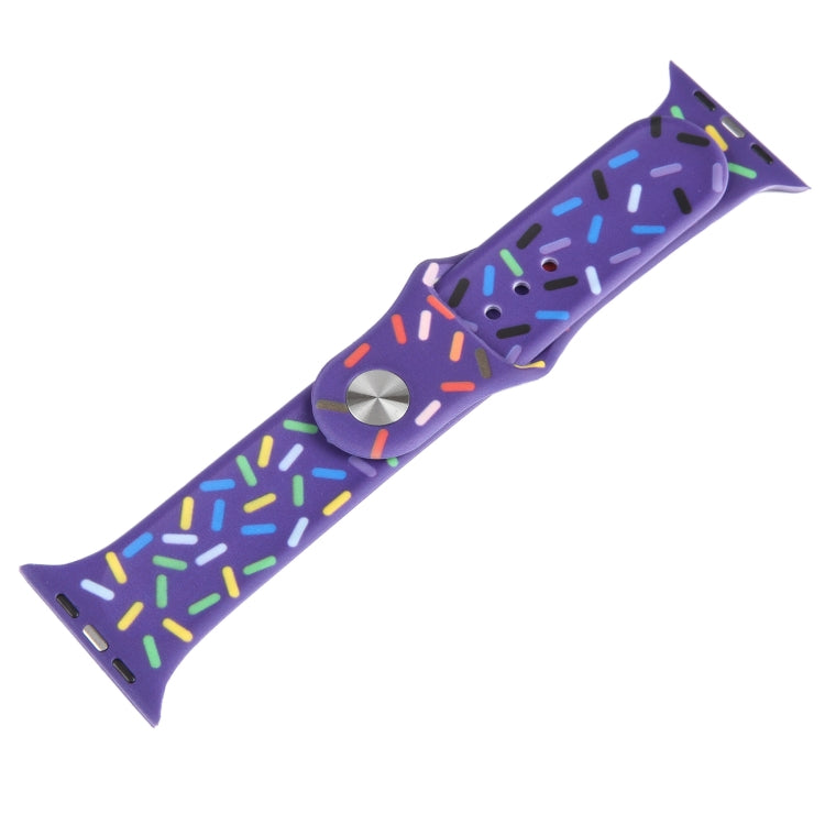 Rainbow Raindrops Silicone Watch Band For Apple Watch 42mm(Dark Purple) - Watch Bands by PMC TechLife | Online Shopping South Africa | PMC TechLife