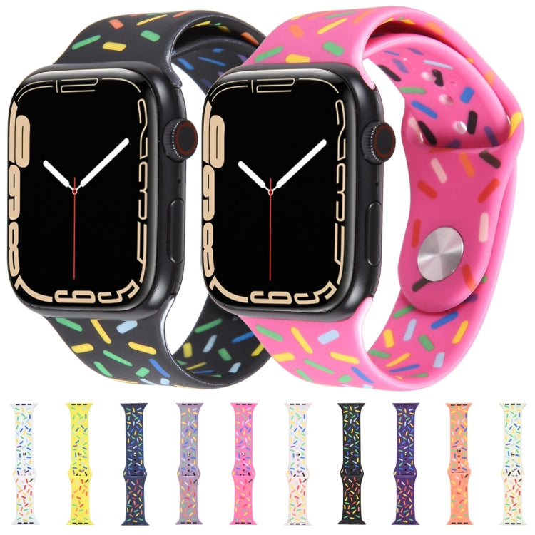 Rainbow Raindrops Silicone Watch Band For Apple Watch 2 38mm(White) - Watch Bands by PMC TechLife | Online Shopping South Africa | PMC TechLife