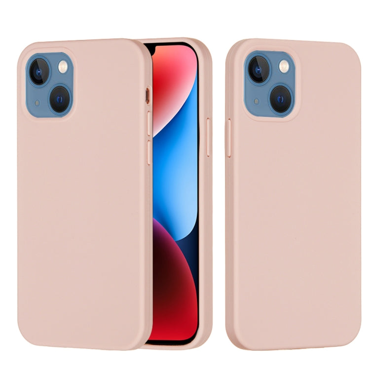 For iPhone 15 Solid Color Silicone Phone Case(Sand Pink) - iPhone 15 Cases by PMC TechLife | Online Shopping South Africa | PMC TechLife