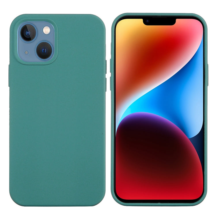For iPhone 15 Solid Color Silicone Phone Case(Pine Needle Green) - iPhone 15 Cases by PMC TechLife | Online Shopping South Africa | PMC TechLife