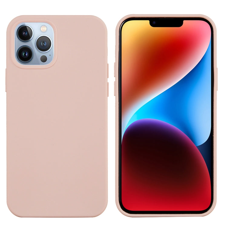 For iPhone 15 Pro Solid Color Silicone Phone Case(Sand Pink) - iPhone 15 Pro Cases by PMC TechLife | Online Shopping South Africa | PMC TechLife