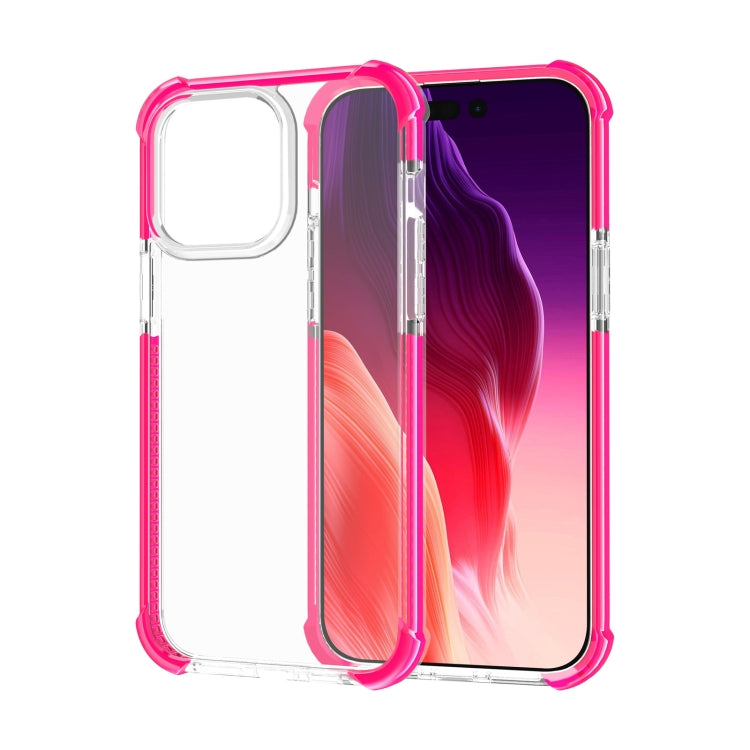 For iPhone 15 Pro Max Four-corner Shockproof TPU Hybrid Acrylic Phone Case(Pink) - iPhone 15 Pro Max Cases by PMC TechLife | Online Shopping South Africa | PMC TechLife | Buy Now Pay Later Mobicred
