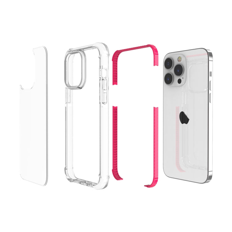 For iPhone 15 Pro Max Four-corner Shockproof TPU Hybrid Acrylic Phone Case(Pink) - iPhone 15 Pro Max Cases by PMC TechLife | Online Shopping South Africa | PMC TechLife | Buy Now Pay Later Mobicred