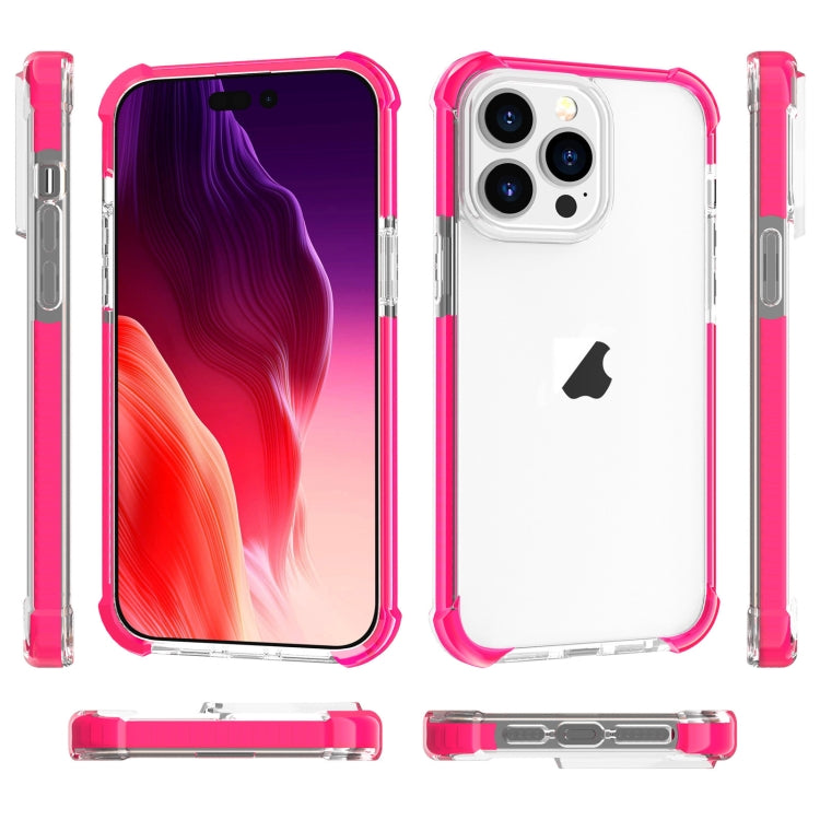 For iPhone 15 Pro Max Four-corner Shockproof TPU Hybrid Acrylic Phone Case(Pink) - iPhone 15 Pro Max Cases by PMC TechLife | Online Shopping South Africa | PMC TechLife | Buy Now Pay Later Mobicred