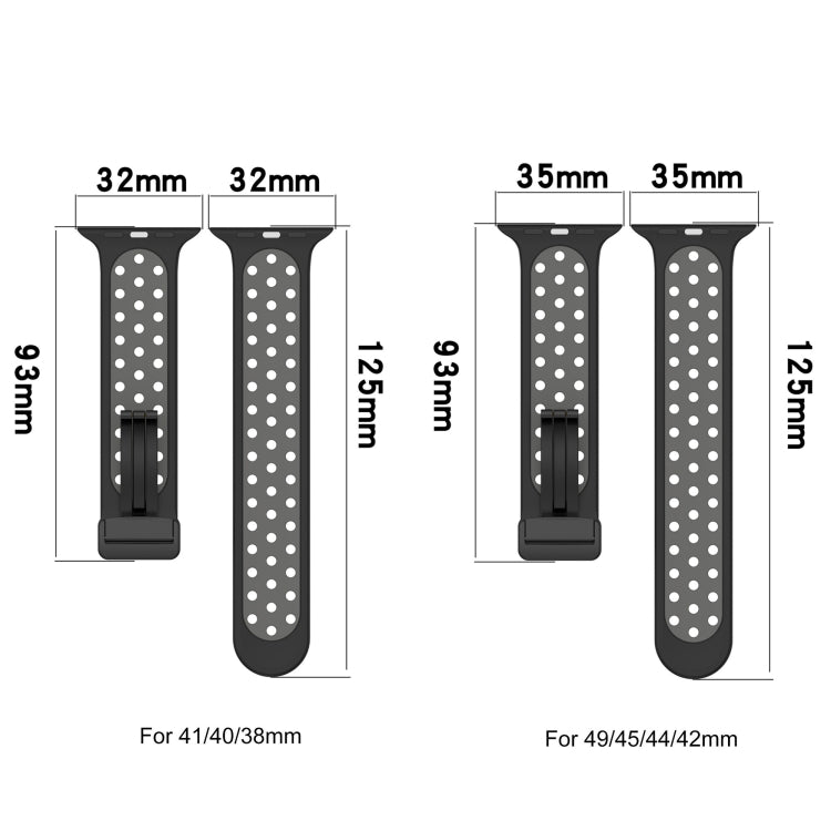 For Apple Watch 3 38mm Magnetic Buckle Silicone Watch Band(Black Red) - Watch Bands by PMC Jewellery | Online Shopping South Africa | PMC Jewellery