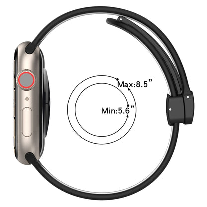 For Apple Watch 6 44mm Magnetic Buckle Silicone Watch Band(Black Limes) - Watch Bands by PMC Jewellery | Online Shopping South Africa | PMC Jewellery