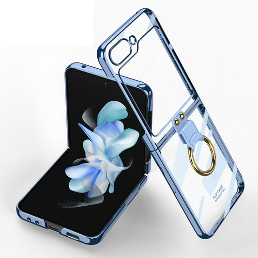 For Samsung Galaxy Z Flip5 GKK Electroplating Phone Case with Ring(Blue) - Galaxy Z Flip5 Cases by GKK | Online Shopping South Africa | PMC Jewellery