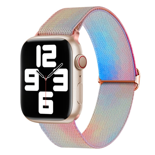 For Apple Watch 8 45mm  Painted Pattern Nylon Replacement Watch Band(Symphony Aurora) - Watch Bands by PMC Jewellery | Online Shopping South Africa | PMC Jewellery