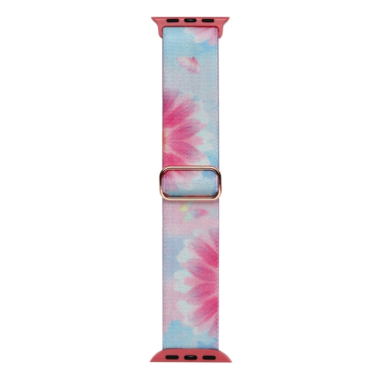 For Apple Watch SE 2022 40mm Painted Pattern Nylon Replacement Watch Band(Flower Butterfly) - Watch Bands by PMC Jewellery | Online Shopping South Africa | PMC Jewellery