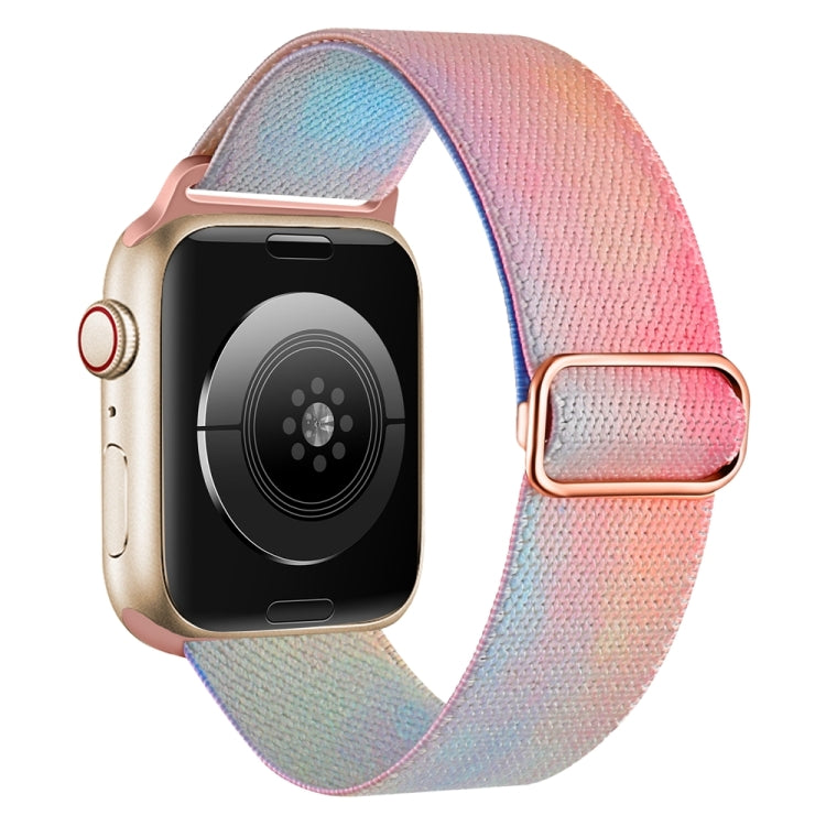 For Apple Watch 7 41mm Painted Pattern Nylon Replacement Watch Band(Symphony Aurora) - Watch Bands by PMC TechLife | Online Shopping South Africa | PMC TechLife