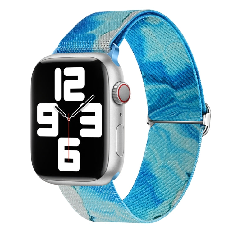 For Apple Watch 5 44mm Painted Pattern Nylon Replacement Watch Band(Ocean Blue) - Watch Bands by PMC TechLife | Online Shopping South Africa | PMC TechLife