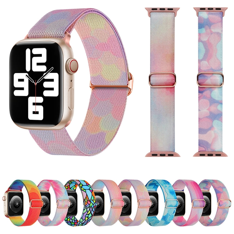 For Apple Watch 5 40mm Painted Pattern Nylon Replacement Watch Band(Ladder Purple Blue) - Watch Bands by PMC TechLife | Online Shopping South Africa | PMC TechLife