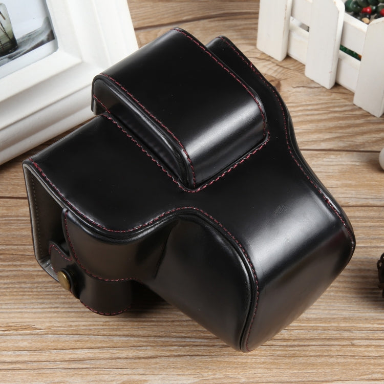 For Canon EOS R50 Full Body Magnetic Leather Camera Case Bag with Strap, Deluxe Edition(Black) - Leather Bag by PMC TechLife | Online Shopping South Africa | PMC TechLife