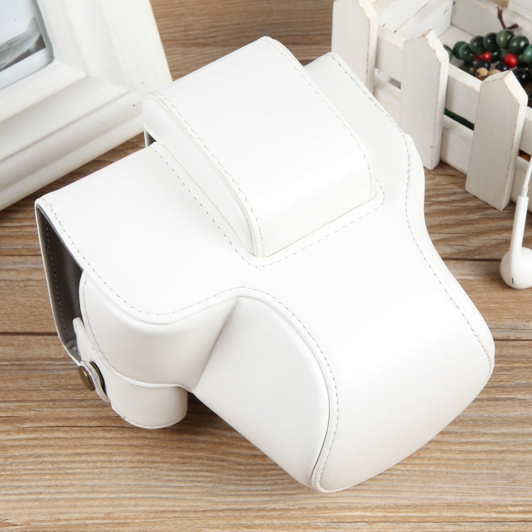 For Canon EOS R50 Full Body Magnetic Leather Camera Case Bag with Strap, Deluxe Edition(White) - Leather Bag by PMC TechLife | Online Shopping South Africa | PMC TechLife