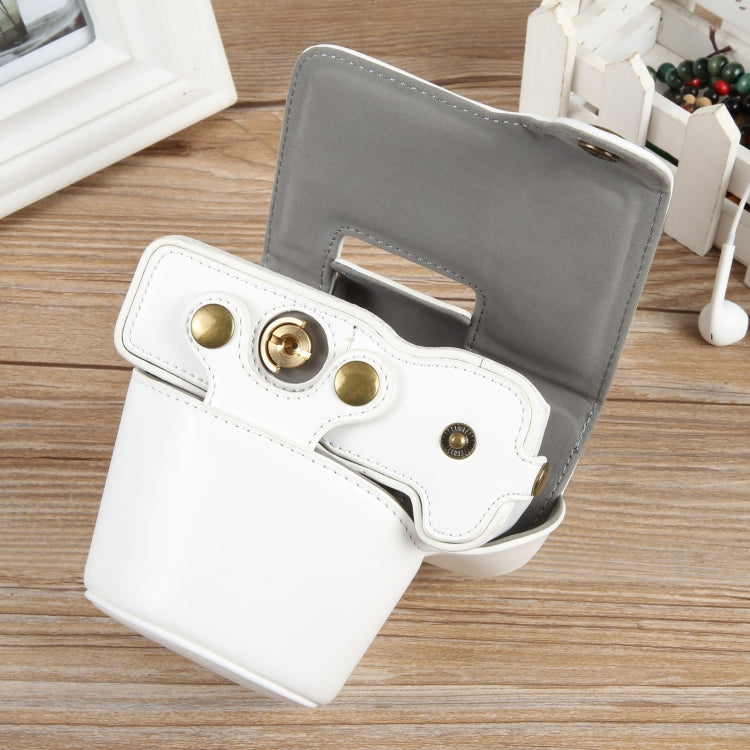 For Canon EOS R50 Full Body Magnetic Leather Camera Case Bag with Strap, Deluxe Edition(White) - Leather Bag by PMC TechLife | Online Shopping South Africa | PMC TechLife