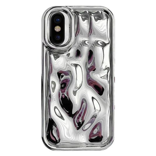 For iPhone XS Max Electroplating Meteorite Texture TPU Phone Case(Silver) - More iPhone Cases by PMC Jewellery | Online Shopping South Africa | PMC Jewellery