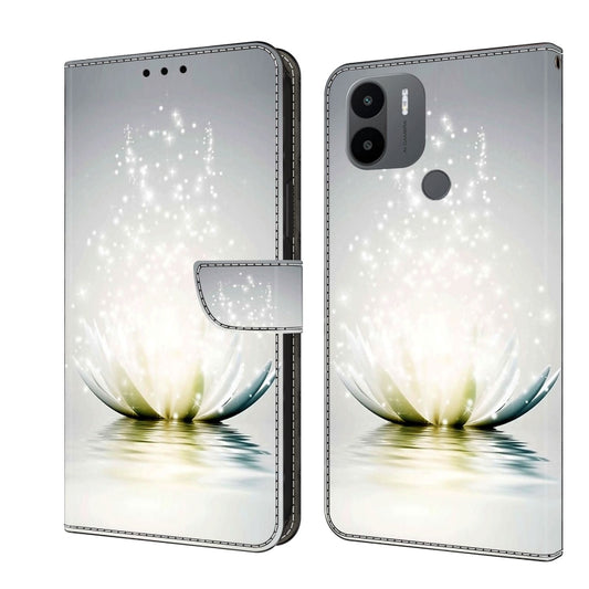 For Xiaomi Redmi A1+ / A2 / A2+ Crystal 3D Shockproof Protective Leather Phone Case(Light Lotus) - Xiaomi Cases by PMC Jewellery | Online Shopping South Africa | PMC Jewellery