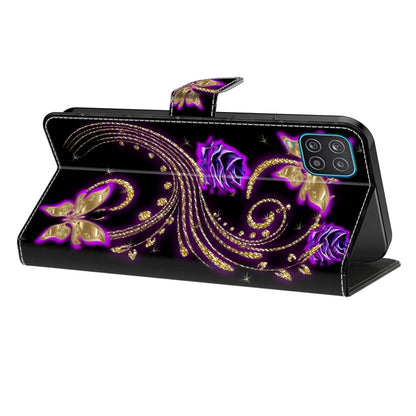 For Xiaomi Redmi 9 Crystal 3D Shockproof Protective Leather Phone Case(Purple Flower Butterfly) - Xiaomi Cases by PMC Jewellery | Online Shopping South Africa | PMC Jewellery