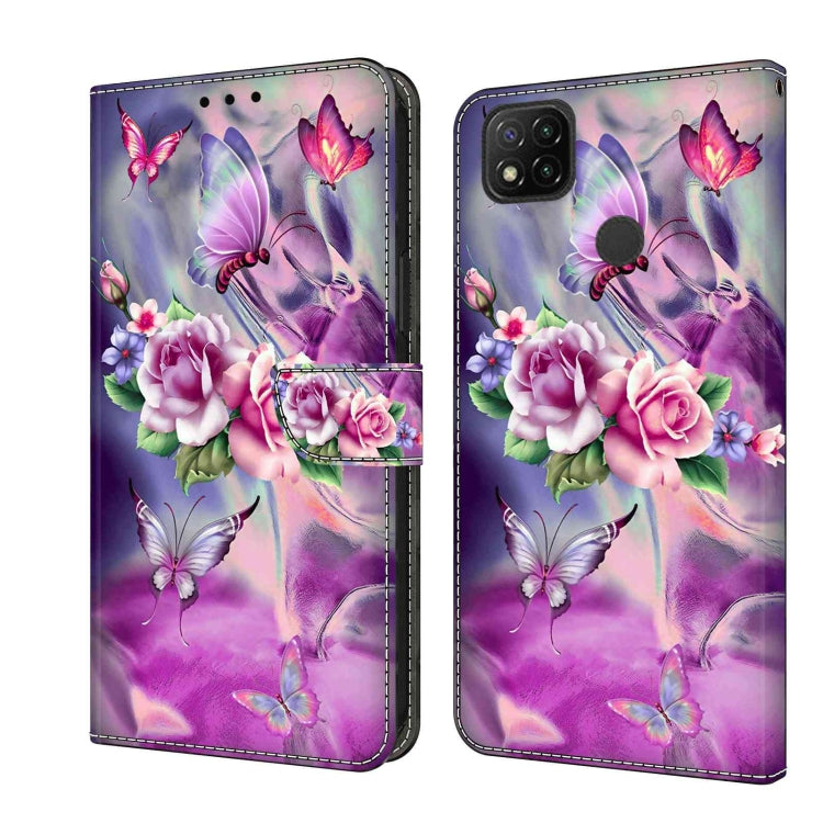 For Xiaomi Redmi 9C Crystal 3D Shockproof Protective Leather Phone Case(Butterfly) - Xiaomi Cases by PMC Jewellery | Online Shopping South Africa | PMC Jewellery