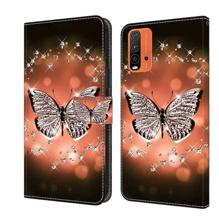 For Xiaomi Redmi 9T Crystal 3D Shockproof Protective Leather Phone Case(Crystal Butterfly) - Xiaomi Cases by PMC Jewellery | Online Shopping South Africa | PMC Jewellery