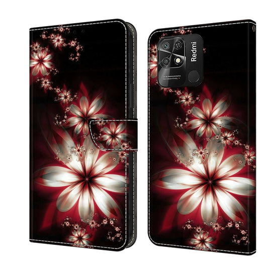 For Xiaomi Redmi 10C Crystal 3D Shockproof Protective Leather Phone Case(Fantastic Flower) - Xiaomi Cases by PMC Jewellery | Online Shopping South Africa | PMC Jewellery