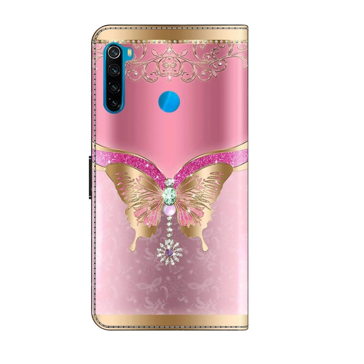 For Xiaomi Redmi Note 8T Crystal 3D Shockproof Protective Leather Phone Case(Pink Bottom Butterfly) - free shipping - PMC TechLife - Order now!