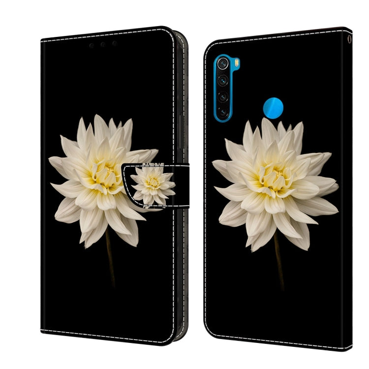 For Xiaomi Redmi Note 8T Crystal 3D Shockproof Protective Leather Phone Case(White Flower) - Xiaomi Cases by PMC Jewellery | Online Shopping South Africa | PMC Jewellery