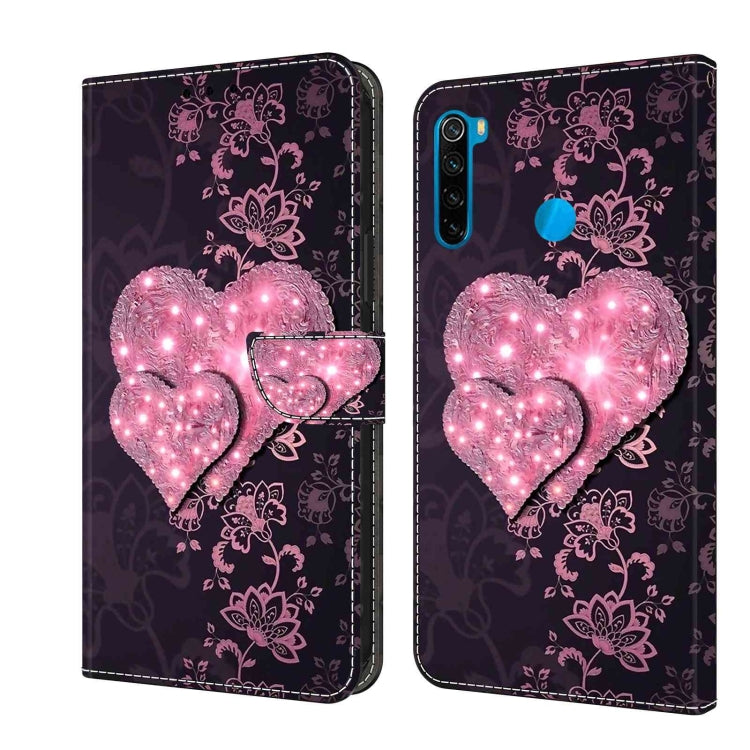 For Xiaomi Redmi Note 8T Crystal 3D Shockproof Protective Leather Phone Case(Lace Love) - Xiaomi Cases by PMC Jewellery | Online Shopping South Africa | PMC Jewellery