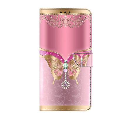 For Xiaomi Redmi Note 9 Crystal 3D Shockproof Protective Leather Phone Case(Pink Bottom Butterfly) - Xiaomi Cases by PMC Jewellery | Online Shopping South Africa | PMC Jewellery