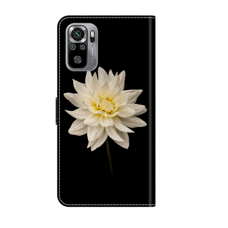 For Xiaomi Redmi Note 10 4G Crystal 3D Shockproof Protective Leather Phone Case(White Flower) - free shipping - PMC TechLife - Order now!