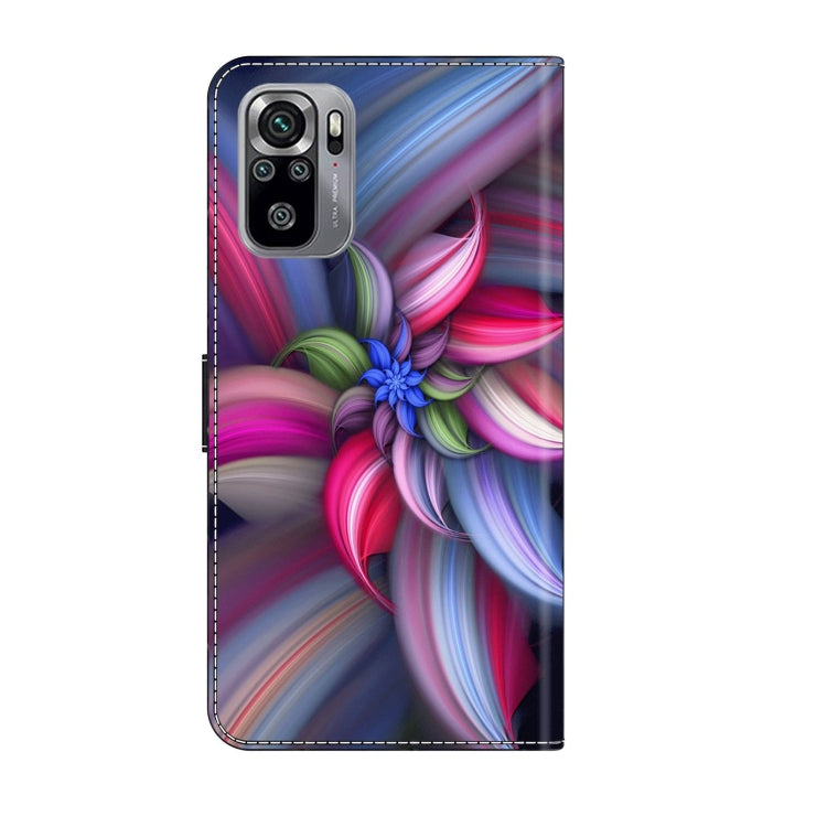 For Xiaomi Redmi Note 10 4G Crystal 3D Shockproof Protective Leather Phone Case(Colorful Flower) - Xiaomi Cases by PMC Jewellery | Online Shopping South Africa | PMC Jewellery