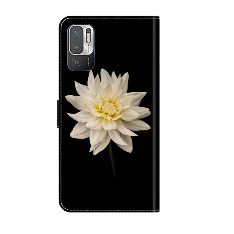 For Xiaomi Redmi Note 10 5G Crystal 3D Shockproof Protective Leather Phone Case(White Flower) - Xiaomi Cases by PMC Jewellery | Online Shopping South Africa | PMC Jewellery