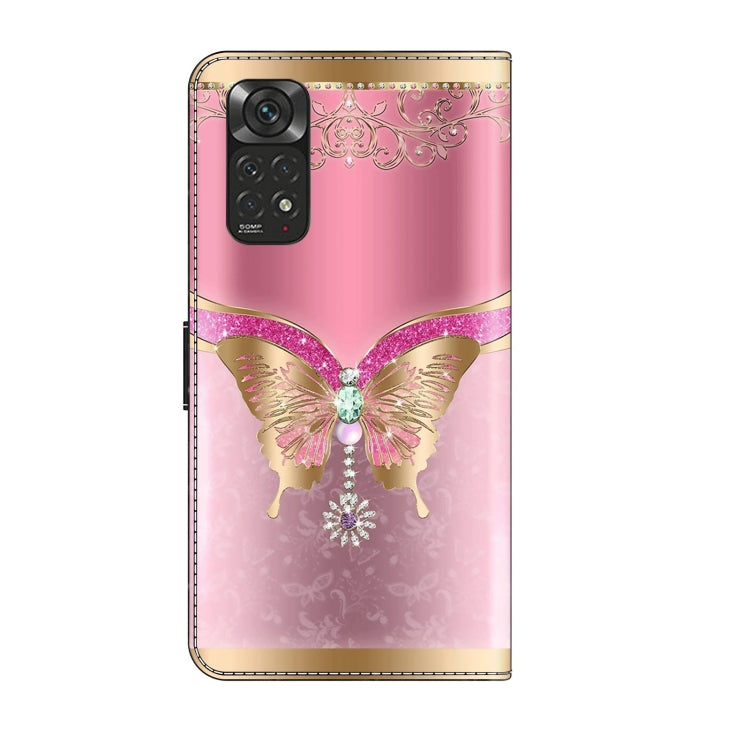 For Xiaomi Redmi Note 11 Global Crystal 3D Shockproof Protective Leather Phone Case(Pink Bottom Butterfly) - free shipping - PMC TechLife - Order now!