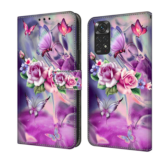 For Xiaomi Redmi Note 11 Global Crystal 3D Shockproof Protective Leather Phone Case(Butterfly) - Xiaomi Cases by PMC Jewellery | Online Shopping South Africa | PMC Jewellery