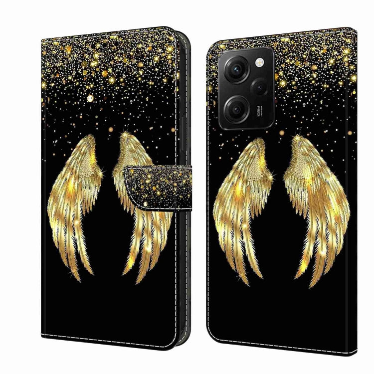 For Xiaomi Redmi Note 12 Pro Global Crystal 3D Shockproof Protective Leather Phone Case(Golden Wings) - Xiaomi Cases by PMC Jewellery | Online Shopping South Africa | PMC Jewellery