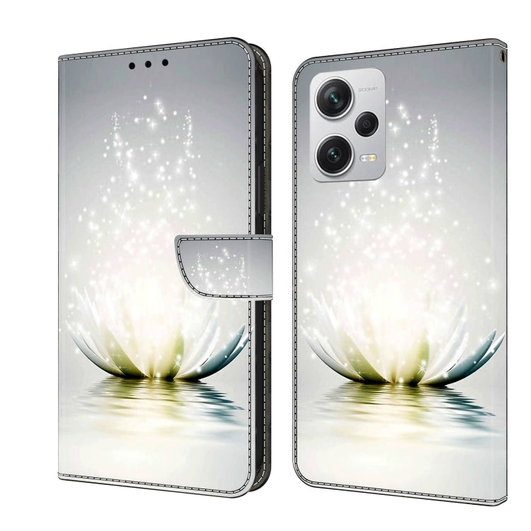 For Xiaomi Redmi Note 12 Pro+ Crystal 3D Shockproof Protective Leather Phone Case(Light Lotus) - free shipping - PMC TechLife - Order now!